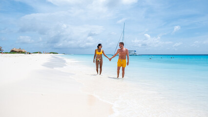 Klein Curacao Island with Tropical beach at the Caribbean island of Curacao Caribbean, a couple of...