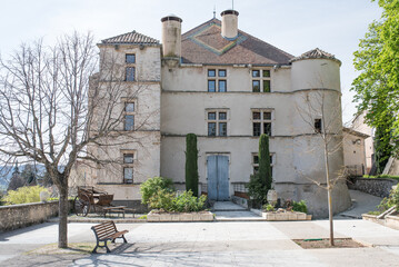 Medieval castle in Château-Arnoux-Saint-Auban, France.