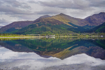 View over Loch Linnhe from Onich in Scotland