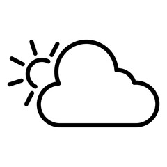 Cloud Sun, Weather Icon Set. Logo illustration on white background. Flat design style.