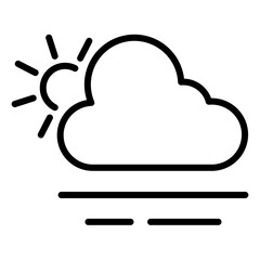 Cloud Sun Fog, Weather Icon Set. Logo illustration on white background. Flat design style.