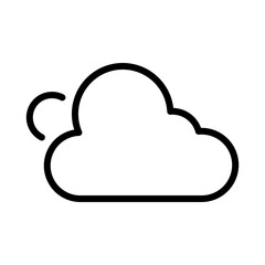 Cloud Moon, Weather Icon Set. Logo illustration on white background. Flat design style.