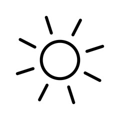 Sun Bright, Weather Icon Set. Logo illustration on white background. Flat design style.