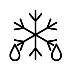 Snowflake Droplets, Weather Icon Set. Logo illustration on white background. Flat design style.