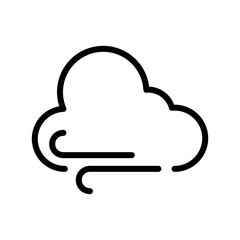 Cloud Wind, Weather Icon Set. Logo illustration on white background. Flat design style.