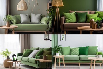 Luxurious Elegant Living Room Decor. Generative AI