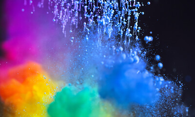 Pride Month - LGBTQ+ Abstrakter dynamischer Hintergrund Symbolbild  mit den bunten Farben des  Regenbogens