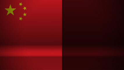 3d background with flag of China