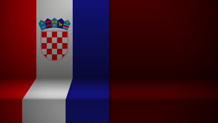 Naklejka premium 3d background with flag of Croatia