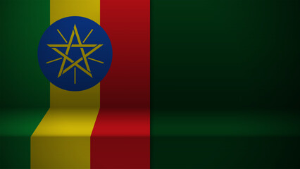 3d background with flag of Ethiopia