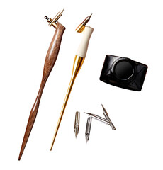 Traditional calligraphy pencils isolated. Calligraphy, arts, lettering concepts.
