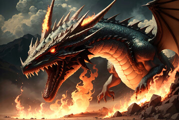 Soaring with Power and Strength: The Legend of the Fire-Breathing Dragon