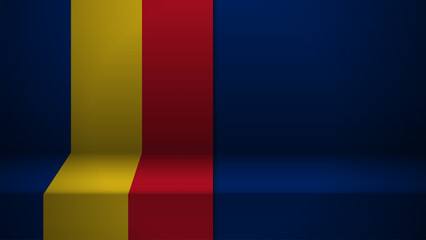 3d background with flag of Romania