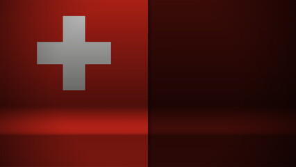 3d background with flag of Switzerland