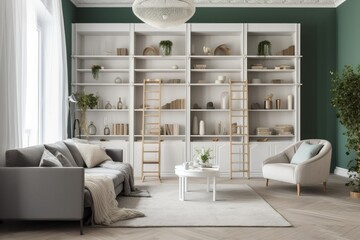 Luxurious Elegant Living Room Decor. Generative AI