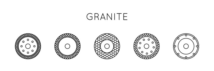 Diamond disc vector icon. Angle grinder disc for granite