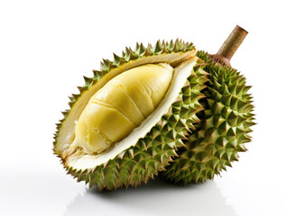 Fototapeta premium Fresh durian fruit on white background