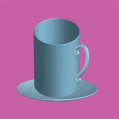 3D Mug with hot tea and milk or cappuccino and latte. Realistic americano and espresso drink illustration, coffee cup.