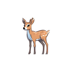 Fototapeta premium Gentle Beauty: 2D Illustration of a Cute Deer
