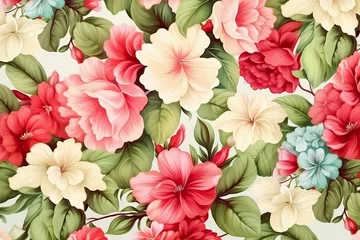 Zelfklevend Fotobehang Floral watercolor vintage full background © thesweetsheep