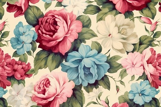 Floral watercolor vintage full background