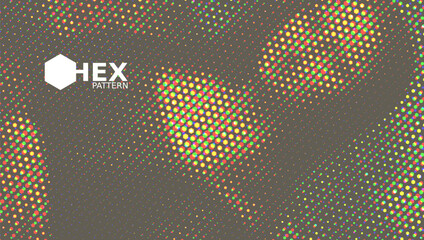 3D Abstract Geometric Wave Hex Halftone Pattern