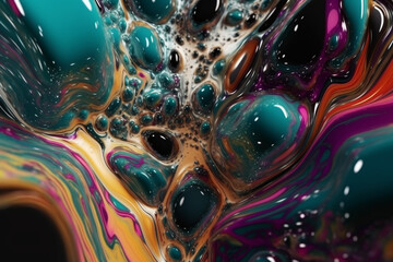 Liquid metallic wallpaper. Generative Ai