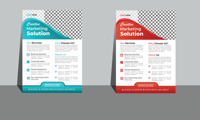 Corporate & modern Business Flyer design Template, Geometric shape Business Flyer annual report, poster, A4 template, with color,