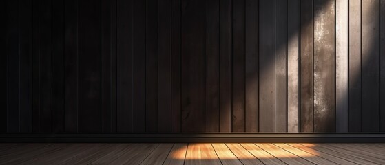 Universal background for a presentation with a black textured wall and sun glare of light