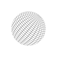earth globe icon with black grid