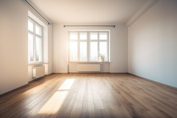 Empty room in modern house, generative AI