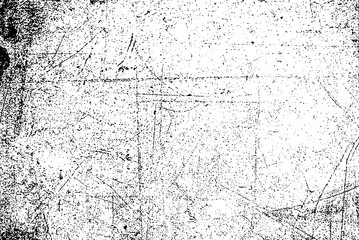 Texture, wall, concrete, black and white grunge background. Wall fragment with scratches and cracks