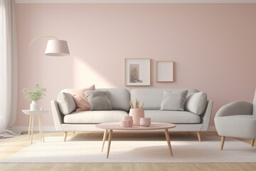Luxurious Elegant Living Room Decor. Generative AI