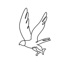 Fototapeta premium Falcon single line logo icon design illustration template