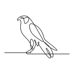 Falcon single line logo icon design illustration template