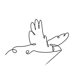 Falcon single line logo icon design illustration template