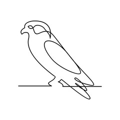 Falcon single line logo icon design illustration template