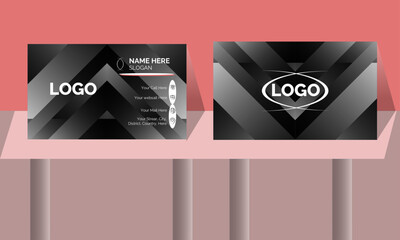 Set of modern business card print templates. Personal visiting card with company logo. Vector illustration. Stationery design