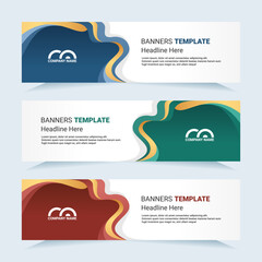 Vector modern set of colorful abstract banners. For card and banner needs. Vector Illustration