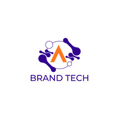 ILLUSTRATION LETTER A TECH GRADIENT COLOR MINIMALIST DESIGN LOGO ICON TEMPLATED VECTOR