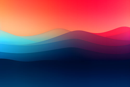 Generative AI illustration of abstract background with colorful curvy lines and gradient colors mixing together