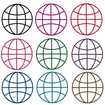 set of globe icons