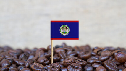 The Flag of Belize on the Coffee Beans