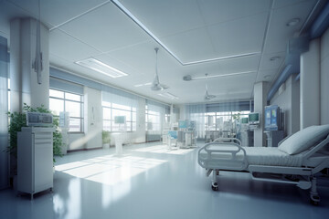 Fototapeta na wymiar hospital background for website, AI generative