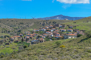 Fototapeta na wymiar scenic view of old Kucukbahce village on Karaburun Peninsula (Izmir province, Turkiye)