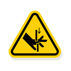 ISO Triangle Warning Sign: Hand Crush Moving Parts Symbol