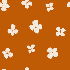 Abstract vector seamless pattern with cute meadow flowers. Lovely endless background with wildflowers for summer design, prints and textile. Trendy floral pattern in flat style. Botanical illustration