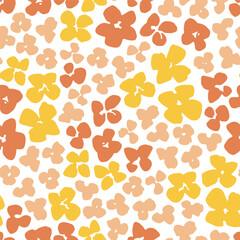 Abstract vector seamless pattern with cute meadow flowers. Lovely endless background with wildflowers for summer design, prints and textile. Trendy floral pattern in flat style. Botanical illustration