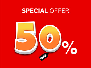 special offer 50% off vector