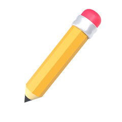 Pencil stationery 3D Icon ui png transparent background
